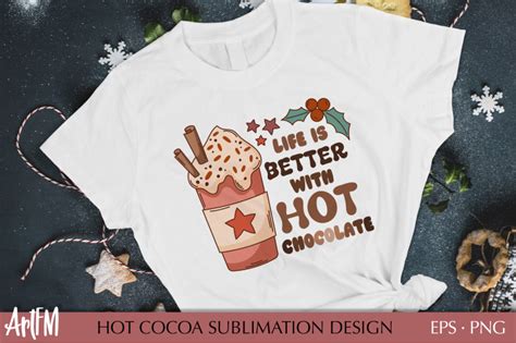 Hot Chocolate Sublimation Print Hot Cocoa Cup PNG By ArtFM