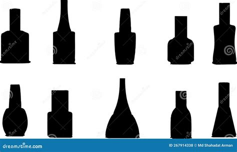 Nail Polish Silhouette Nail Polish Silhouette Set Stock Illustration