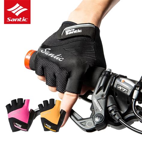 Santic Gants De Cyclisme Demi Doigt Pour Hommes Et Femmes Anti Choc