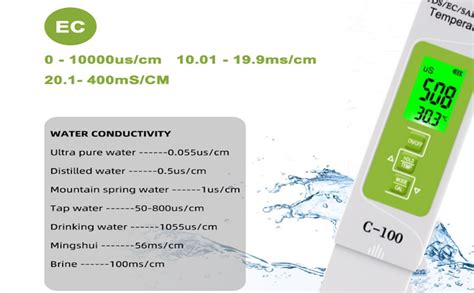 Topincn C En Salinit Tds Ec Testeur D Eau De Mer Multifonction