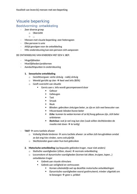 Kvl Beperking Sv Samenvatting Kwaliteit Van Leven Bij Mensen Met Een