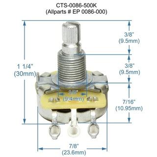 CTS Pot Split Shaft 500KA EP 0086 Made In USA Tone Volume Shopee