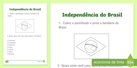 Independ Ncia Do Brasil Atividade Da Bandeira Twinkl