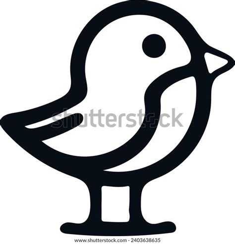 Illustration Simple Line Drawing Standing Bird Stock Vector (Royalty ...