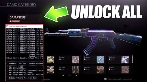 COD WARZONE UNLOCK ALL TOOL WARZONE UNLOCKER FREE OPERATORS CAMOS