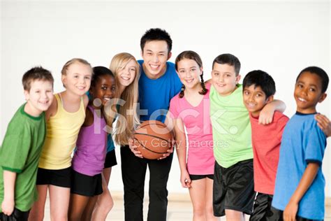 Diverse Elementary Gym Class Stock Photo Royalty Free Freeimages