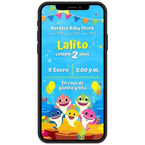 Invitaci N Digital Baby Shark Divino Detalle