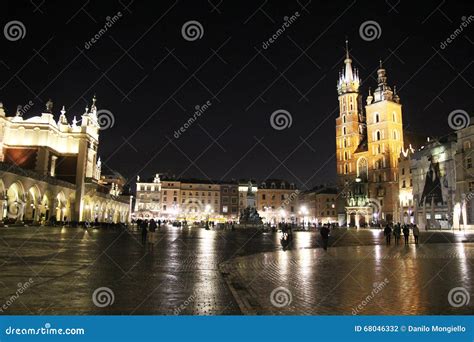 Rynek Glowny Market Square In Night Time Rynek Glowny Roughly