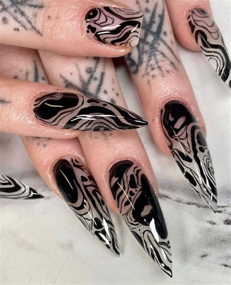 Pin By Mags On Nails Stained Nails Edgy Nails Grunge Nails