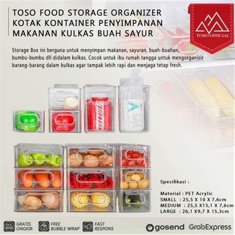 Promo Toso Food Storage Organizer Kotak Kontainer Penyimpanan Makanan