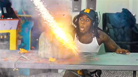 Kai Cenat Sets Off Giant Firework In His Room Youtube