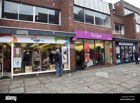 Three Charity Shops In A Row Chichester Town Centre England Uk Stock