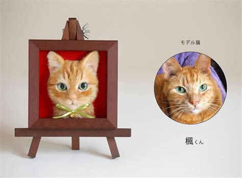 japanese artist creates realistic cats heads using needle felted wool