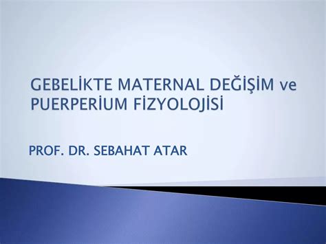 Gebelikte Maternal De I Im Ve Puerperium Fizyolojisi Ppt