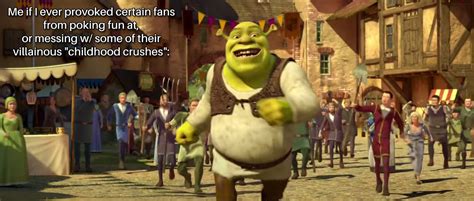 Shrek Running Away from Villagers, from "Shrek Forever After" (which is ...