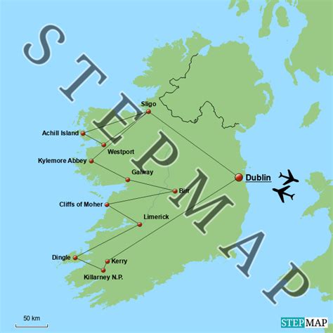 Stepmap Irland Rundreise Landkarte F R Irland