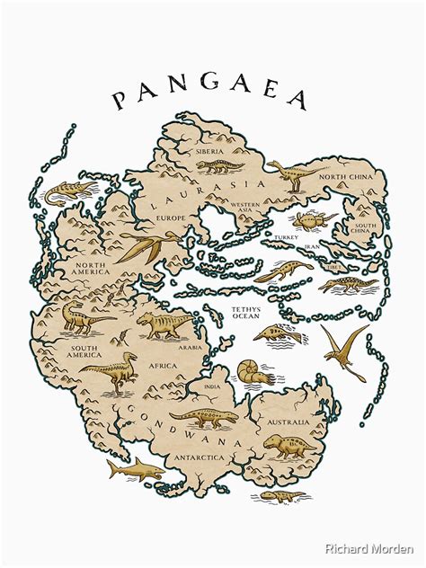 Map Of The Supercontinent Pangaea Classic T Shirt Sold By