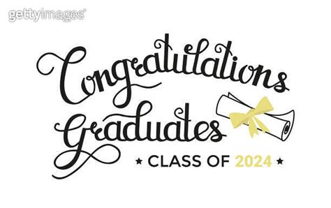 Class Of 2024congratulations Graduates Design Template With Gold