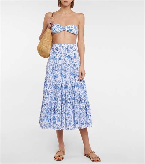 Evie Bandeau Bikini Top In Blue Caroline Constas Mytheresa