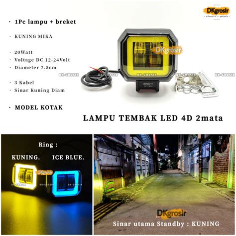 Cod New Lampu Tembak Sorot Led Cwl Mata Lensa D Cahaya Kuning Watt