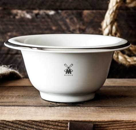 Muhle Shaving bowl from MÜHLE porcelain white with platinum rim