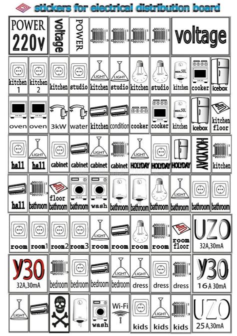 Etiquetas Engomadas De Los Aparatos El Ctricos Del Hogar Para El