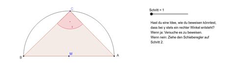 Beweis Zum Satz Des Thales GeoGebra