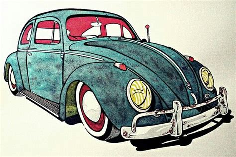 Drawing Vw Vocho Beetle Drawing Volkswagen Beetle Vintage Vw Art