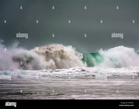 Storm At Porthtowan Cornwall England Stock Photo Alamy