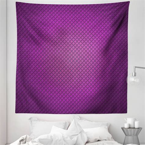 Purple Tapestry Abstract Digital Diagonal Grid Geometric Diamond Patterns Symmetric Lines