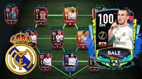 100ovr Full Real Madrid Squad Road To Gareth Bale Fifa Mobile