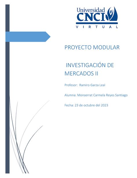 Proyecto Modular Investigacion De Mercados Ii Proyecto Modular