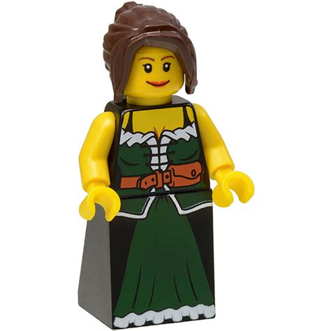 Lego Female Peasant With Dark Green Robe Minifigure Brick Owl Lego