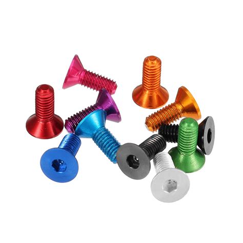 Countersunk Flat Head Color Aluminum Anodized Bolts Hexagon Head Socket