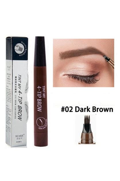 4 Points Eyebrow Pen 5 Colors Liquid Brow Pencil Dark Brown