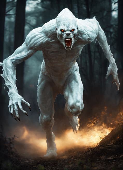 Lexica Terrifying White SKINWALKER Running In Ultra Realistic Style