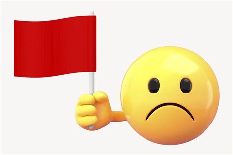 Emoticon Holding Red Flag 3d Premium Photo Rawpixel