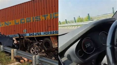 Purvanchal Expressway Accident Speeding Bmw Crashes At 230 Kmph While