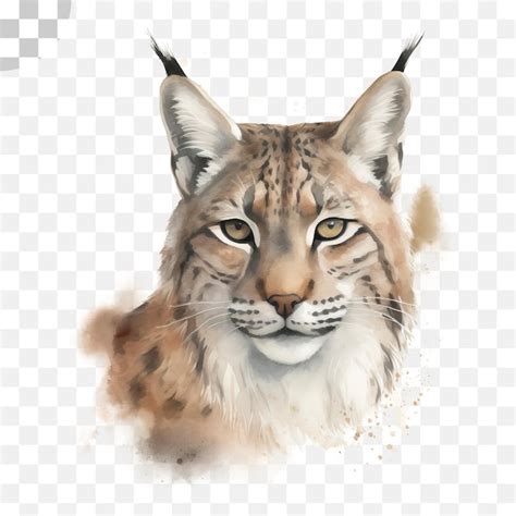 Ilustraci N De Acuarela De Lince Lince Sobre Un Fondo Transparente