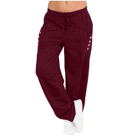 Wide Leg Trousers Ladies Trousers Elastic Waist Trousers For Women Fall High Waisted Drawstring