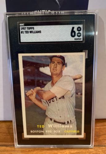 Ted Williams Topps Sgc Hof Goat Boston Red Sox Cert