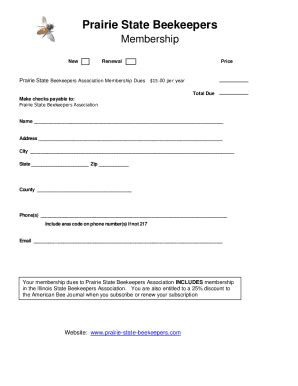 Fillable Online Prairie State Membership Form Fax Email Print Pdffiller