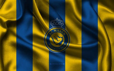 T L Charger K Logo Al Nassr Fc Tissu De Soie Jaune Bleu Quipe