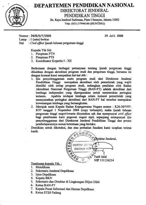 Contoh Surat Balasan Perihal Permohonan Ijin Sosialisasi Surat