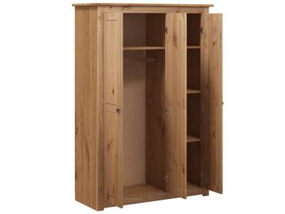 Armoire Pin Massif Bois Naturel 3 Portes Dressing Armoire Chambre