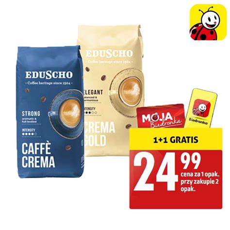 Eduscho Crema Kawa Ziarnista 1kg Kup 1 Dostaniesz 1 Gratis za 24 99zł