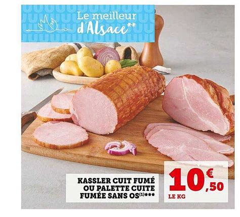 Promo Kassler Cuit Fum Ou Palette Cuite Fum E Sans Os Chez Super U