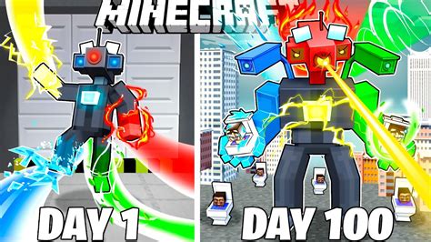 I Survived 100 Days As An ELEMENTAL CAMERAMAN In HARDCORE Minecraft