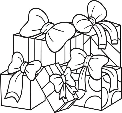 Christmas Ts Isolated Coloring Page For Kids 8944132 Vector Art At