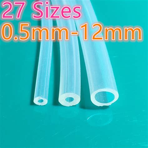 1 Meter 27 Sizes 0 5mm To 12mm Food Grade Transparent Silicone Tube